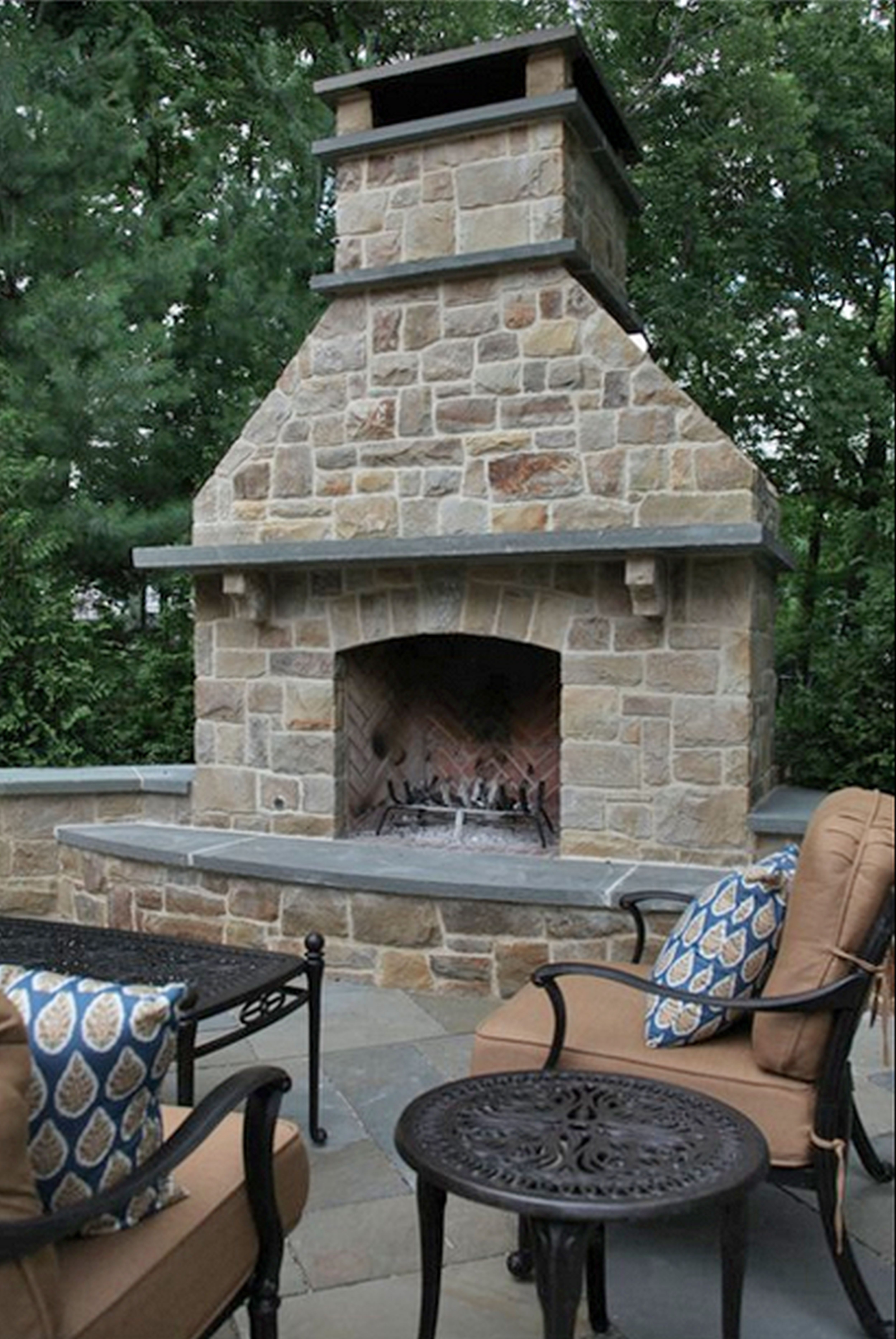 Simple Stone Fireplace Images with Simple Decor